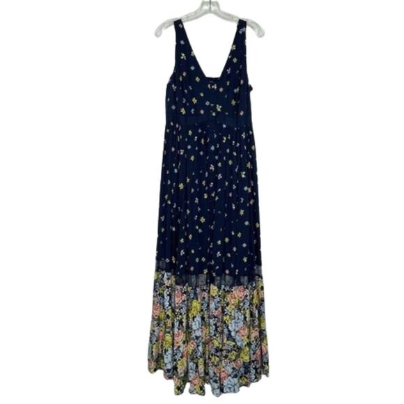 Torrid Maxi Challis Button-Front Blue Floral Maxi Dress size 00 - Picture 1 of 14